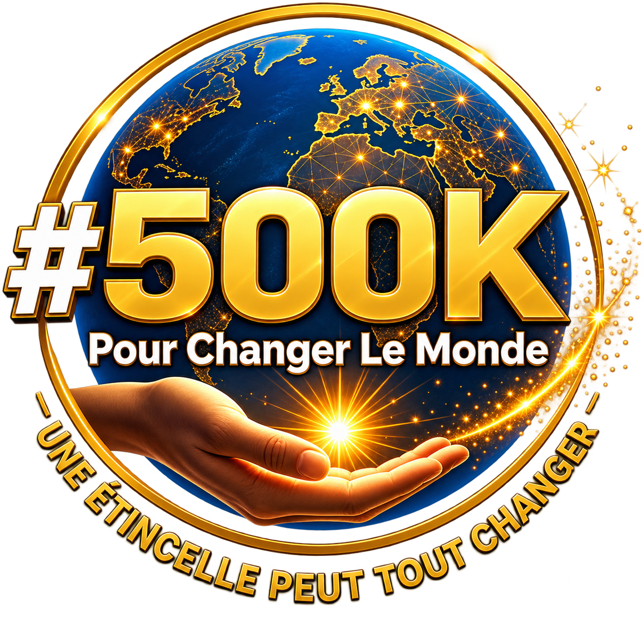 Logo #500K Pour Changer Le Monde